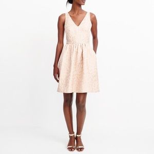 [NWT] J.Crew Gold & Ivory V-Neck Jacquard Dress